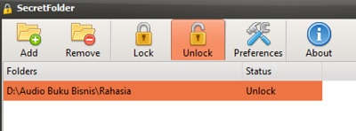 cara unlock folder di secretfolder