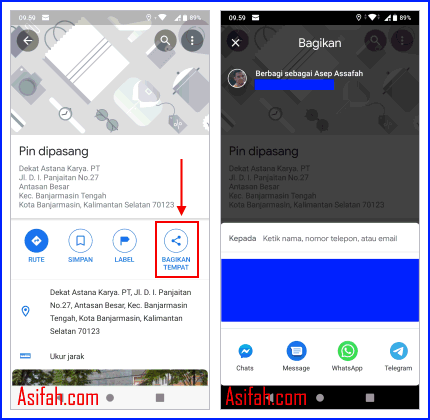 Cara Bagikan Lokasi Google Map Android