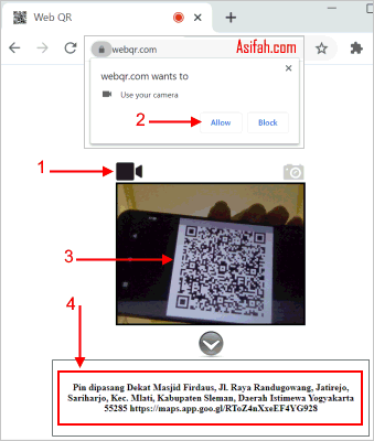 scan barcode dengan webqr com